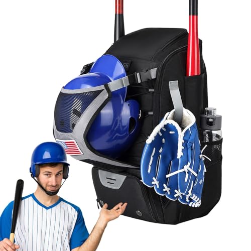Bat Bags Baseball – Jugend-Baseball-Rucksack – leichte Softball-Schlägertasche für Jungen, Erwachsene, mit Zaunhaken für TBallschläger, Schlaghandschuhe, Helme, Mützen, Teeball-Ausrüstung von Generisch