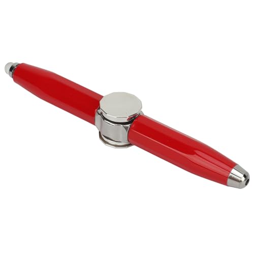 Ghzste Tragbarer Fidget-Spinning-Kugelschreiber mit LED-Licht, Stressabbau-Fingerstift für Schüler, Rotierende Fidget-Pen-Spitze (Rot) von Ghzste
