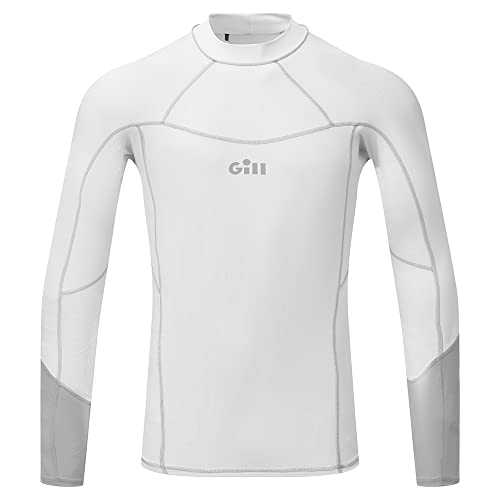 Gill Mens Pro Long Sleeve Rash Vest Top - Weiß - Leichte UV Protection und SPF - Properties von Gill