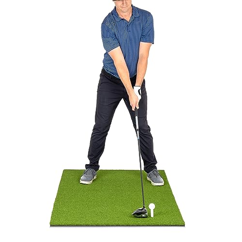 GoSports Golf Schlagmatte 5x3 Kunstrasenmatte für Indoor/Outdoor Übung inkl. 3 Gummi-Tees von GoSports