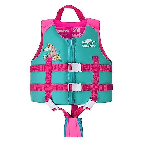 Gogokids Kinder Schwimmweste Float Jacket – Kleinkind Badeanzug Assist Bademode Schwimmtraining Auftrieb Badeweste Neopren Schwimmweste für 7–9 Jahre 11-35kg von Gogokids