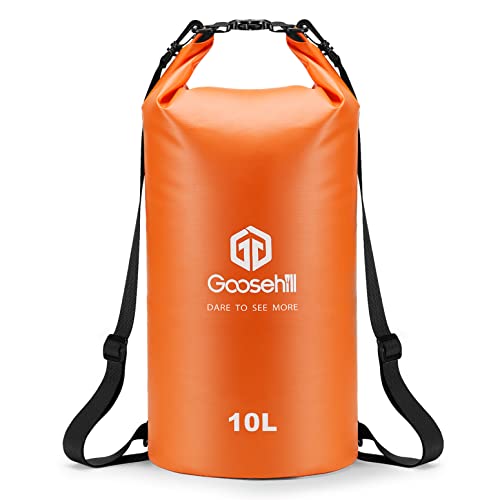 Goosehill Dry Bag, 10L wasserdichte Tasche für Wassersport, Leicht Wasserdichter Beutel Geeignet für SUP/Kajak/Kanu/Angeln/Stand Up Paddling Board/Schwimmen/Camping/Reise von Goosehill