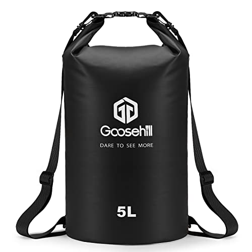 Goosehill Dry Bag, 5L wasserdichte Tasche für Wassersport, Leicht Wasserdichter Beutel Geeignet für SUP/Kajak/Kanu/Angeln/Stand Up Paddling Board/Schwimmen/Camping/Reise von Goosehill