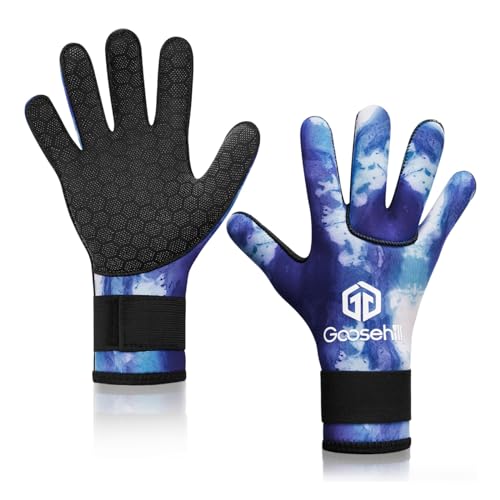 Goosehill Neopren Handschuhe für Herren und Damen, 3mm Neopren Tauchhandschuhe mit Update-Gummigranulat in der Handfläche, Flexible Thermohandschuhe zum Tauchen Schnorcheln Paddeln Surfen Kajakfahren von Goosehill