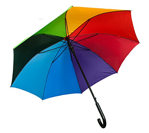 Gravidus Automatik-Auf Regenschirm in Regenbogenfarben, 100 cm Durchmesser von Gravidus