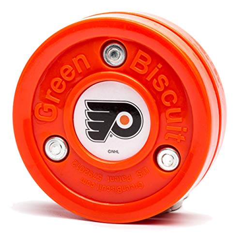 Green Biscuit NHL Pucks - Philadelphia Flyers - Hockey Training Puck, Stays Flat, Passing/Handling Street Hockey von Green Biscuit