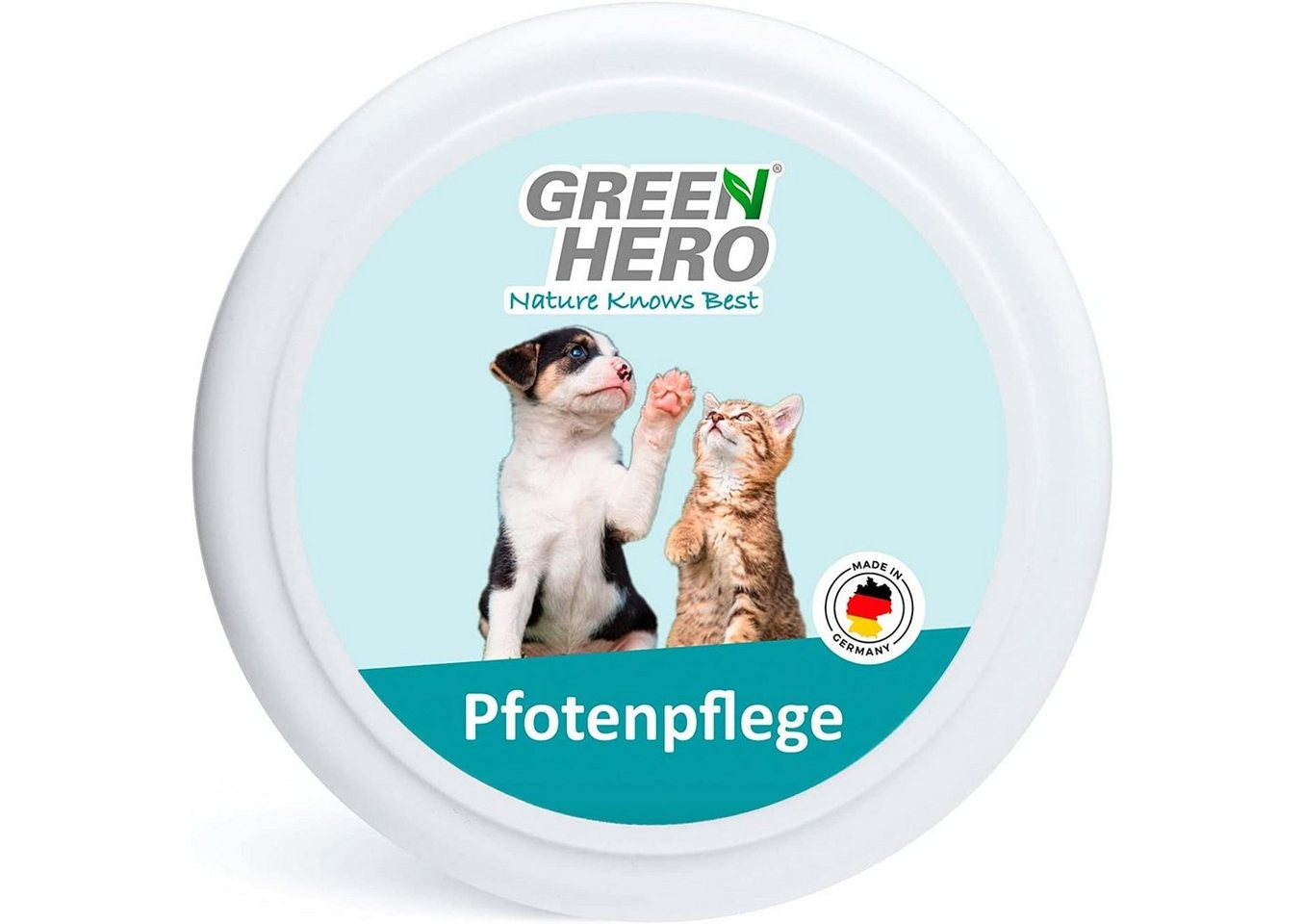 GreenHero Pfotenpflege Pfotenpflege für Hunde und Katze Pfotenbalsam mit Pfotenschutz, 75 ml, Pfotensalbe gegen Risse und Austrocknung mit Arnika- & Lorbeerblattöl von GreenHero