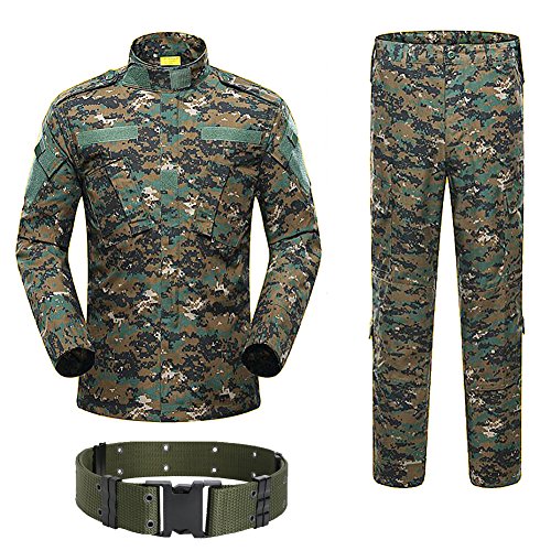HANSTRONG GEAR H World Shopping Militärischer taktischer Herren-Jagd-Kampfanzug, BDU-Anzug, Hemd und Hose mit Gürtel von HANSTRONG GEAR