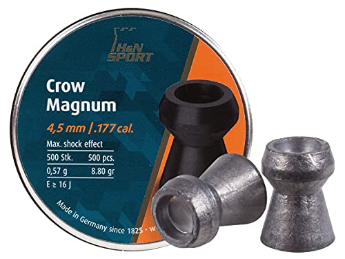 H&N Crow Magnum Hollow Point Airgun Pellets .177 Caliber / 9.26 Grains (500 Count) von H&N Sport