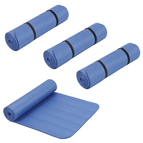 HAC24 4er Set Gymnastikmatte Yogamatte 190cm x 60cm x 1cm Yoga Fitness Matte Fitnessmatte Bodenmatte Blau von HAC24