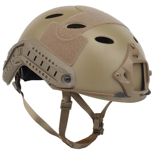 HANSTRONG GEAR Tactical Airsoft Adjustable Fast Helmet PJ NVG Mount for Tactical Airsoft Paintball DE(Medium) von HANSTRONG GEAR