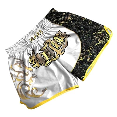 HEARTTOUCH Herren Premium Muay Thai Fight Shorts - Thaishorts Boxing Shorts Kurze Thaiboxhose Trainingshose für Thaiboxen Kickboxen Boxing S-4XL (29,XL) von HEARTTOUCH