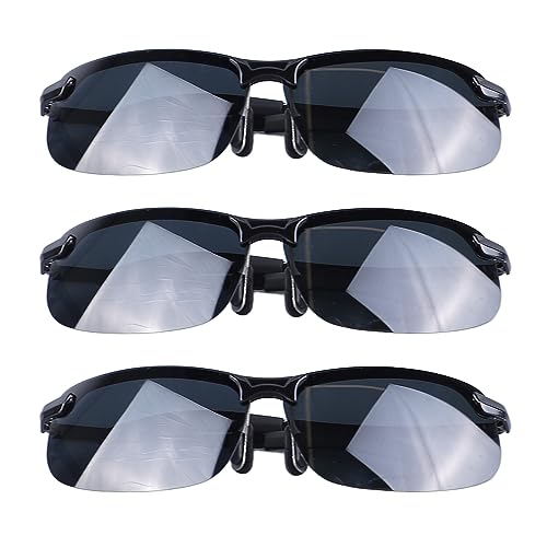 3 Stück Polarisierte Sonnenbrille, Farbwechsel, Grau, Polarisierte Sport-Sonnenbrille, Winddichte Schutzbrille Für Herren, Baseball, Radfahren, Laufen, Motorrad von HERCHR