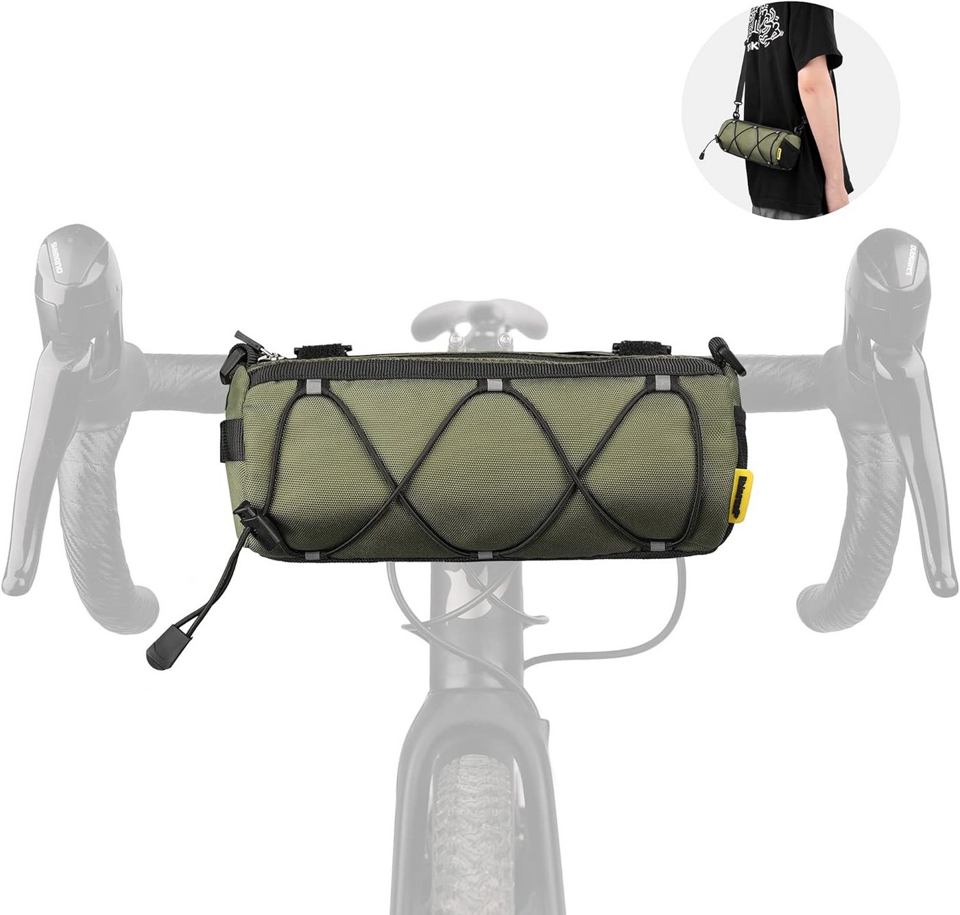 HEYHIPPO Umhängetasche Fahrradlenkertasche Umhängetasche mit Schultergurt 2.4L, für Rennrad-Mountainbike-Touren von HEYHIPPO