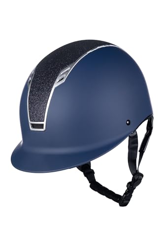 HKM Damen Glitter Helme, 6971 Dunkelblau/Silber, XS von HKM