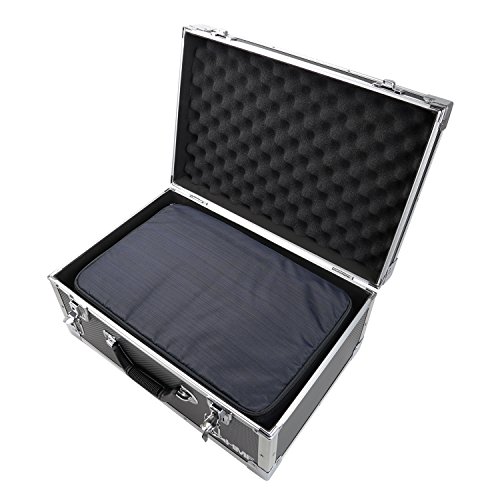 HMF 18440 Kamerakoffer, Fotokoffer Aluminium mit Tasche, individuelle Trennwände, 48 x 32 x 22,5 cm, schwarz von HMF