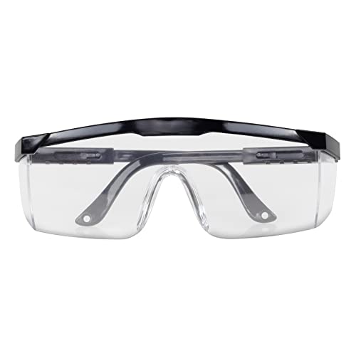 HMH Schutzbrille für Brillenträger mit verstellbaren Bügeln Arbeitsschutzbrille schwarz Schutzbrillen für Labor in Universalgröße Sicherheitsbrille zertifiziert von HMH