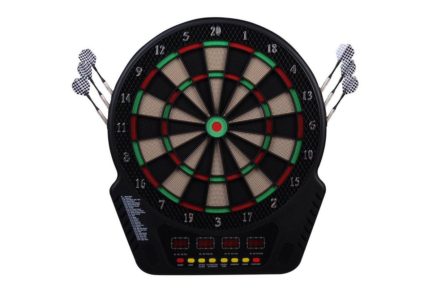 HOMCOM Dartscheibe Dartboard Dart-set mit LED Anzeige für 16 Spieler, (Set, mit automatischer Wertung Soundeffekte), 44L x 51.5B x 3.2H cm von HOMCOM