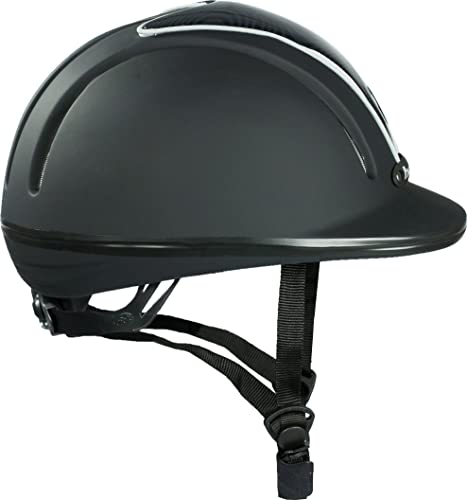 horze Pacific Reithelm Verstellbarer Helm VG1 Defenze, Schwarz/Schwarz(BL/BL), L-XL von HORZE