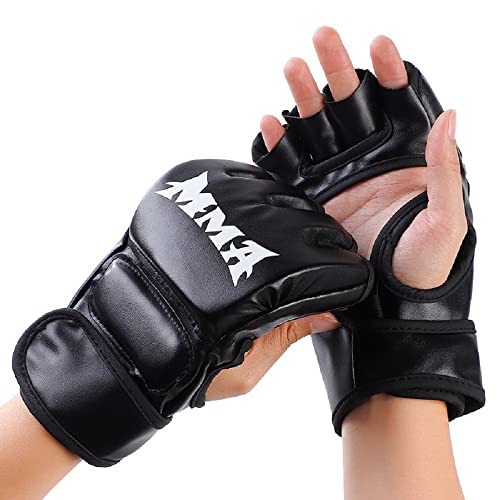 HOUSON Boxhandschuhe, MMA Handschuhe Kampfsport Handschuhe Punchinghandschuhe Trainingshandschuhe für Erwachsene Schwarz von HOUSON