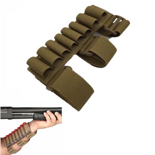 HOUSON Bullet Shell Holder，Tactical Hunting 8 Runden Shotgun Shell Holder Arm Shell-Holder Khaki von HOUSON