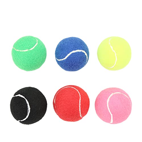HUAOSN 6 Teiliges Tennis Trainingsbälle, Tennisball Set Aus Gummimaterial, Wasserdichtes, Vielseitiges Mehrfarbiges Tennisball Set für Verschiedene von HUAOSN