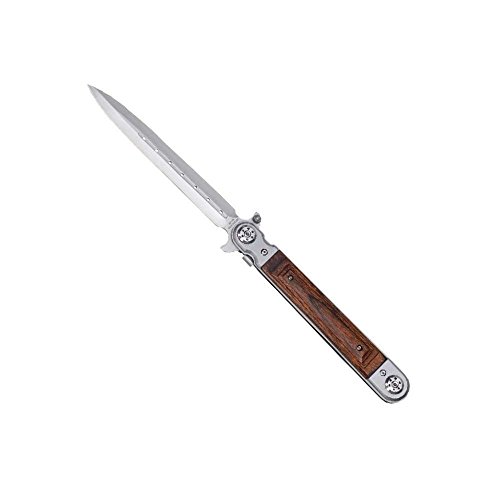Haller Taschenmesser XXL Dolchklinge Holzgriff 420 rsf Messer, Silber, 0 von Budoten