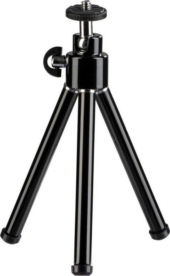 Hama Mini Stativ für Foto- und Videokameras, Mikrofone und Minilautsprecher Ministativ (mit 3D Kugelkopf, Beinsegment ausziehbar von 14 bis 21 cm, Schwarz) von Hama