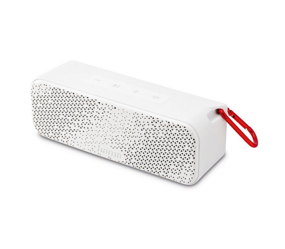 Hama Tragbare Bluetooth IPX4 Box,10h Akku Laufzeit, wasserdicht Bluetooth-Lautsprecher (A2DP Bluetooth, AVRCP Bluetooth, HFP, Outdoor Musikbox mit Karabiner) von Hama