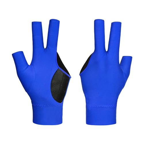 Harilla 3-Finger-Pool-Handschuh, Billard, rechte Hand, Snooker, Queue, Sport-Handschuh, Show-Handschuh für Damen und Herren, Billard-Sportzubehör, Blau von Harilla