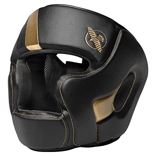 Hayabusa T3 MMA Kopfbedeckung, verstellbar - Schwarz/Gold, Größe M von Hayabusa