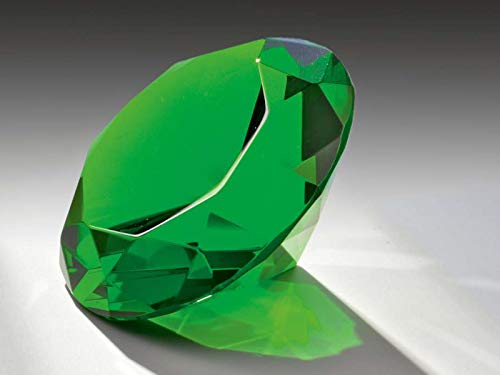 Henecka Kristall-Diamant | Farbe: grün Ø 8 cm mit präzisem Facettenschliff von Henecka