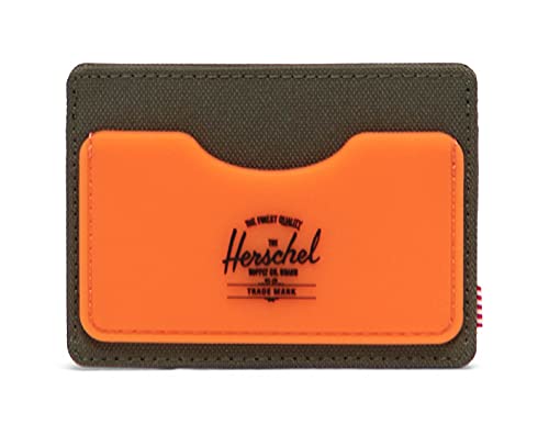 Herschel Charlie Rubber RFID Geldbeutel Oliv/orange, OS von Herschel