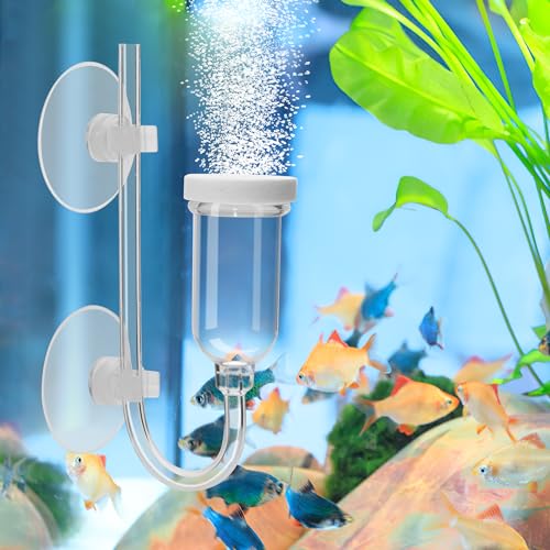 Aquarium Luftstein Zubehör für Aquarienluftpumpen Kit mit Saugnapf Regelventil Aquarium Luftdiffusor für Aquarium und Hydroponic 25mm von Heveer