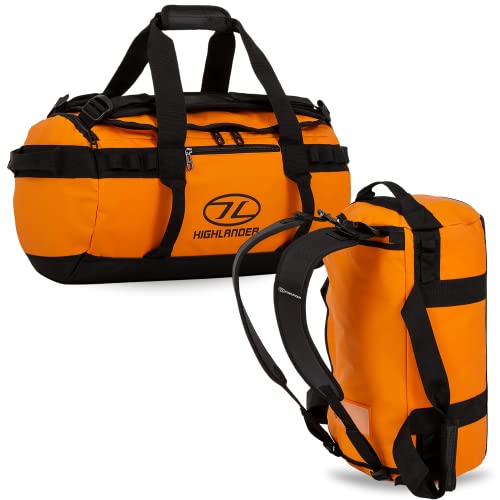 Highlander Storm Kit Bag 45 Liter Die robuste Expeditions-, Reise- und Sportreisetasche für Männer und Frauen, geeignet für alle Wetterbedingungen (Orange) von Highlander