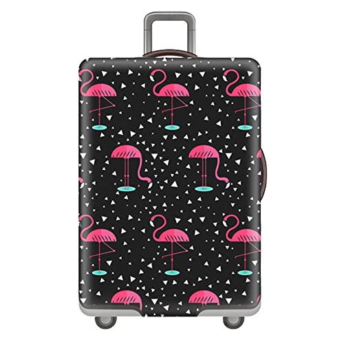 Hiseng Elastisch Kofferhülle Kofferschutzhülle Koffer Schutzhülle Kofferüberzug Luggage Cover Reisetrolleyabdeckung für 18-32 Zoll Koffer (XL,Flamingo) von Hiseng