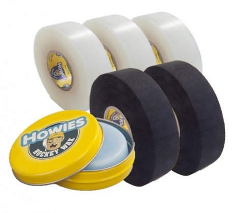 2X Schlägertape Profi Cloth 24mm Black, 3X Shine Tape, 1x Hockey Wachs von Howies