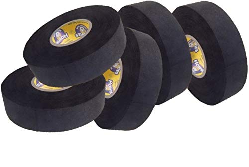 Howies 5X Schlägertape Profi Cloth Hockey Tape schwarz 25mm f. Eishockey, je 22 m von Howies