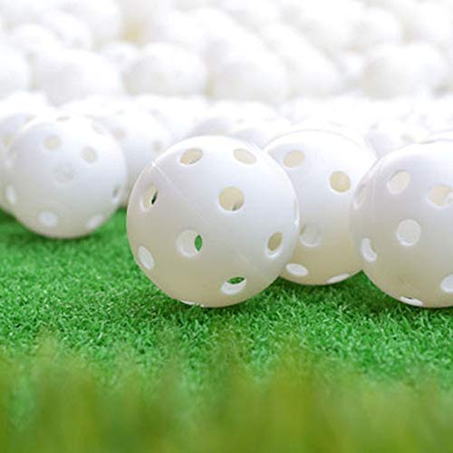 HshDUti 12 Stück golfbälle Golf Trainingsbälle langlebig Kunststoff-Hohlgolfbälle Indoor Outdoor Übungsgolfbälle Hohlraumtraining Golfbälle für das Swing-Training Weiß von HshDUti