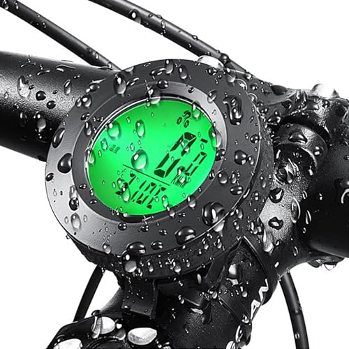 Hudhowks Fahrrad-Tachometer, Fahrrad-Kilometerzähler - Mountainbike-Fahrgeschwindigkeitszähler mit hintergrundbeleuchtetem LCD-Display,Messung der Mountainbike-Raddistanz für Tagesfahrten und von Hudhowks
