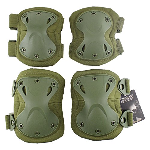 Huenco Militärische Taktische Knie- und Ellbogenschützer-Set Schutzausrüstung für die Jagd, Reiten, Paintball von Huenco