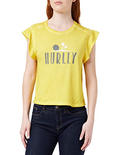 Hurley Damen Flutter Tee T-Shirt, Sulphur, XS von Hurley
