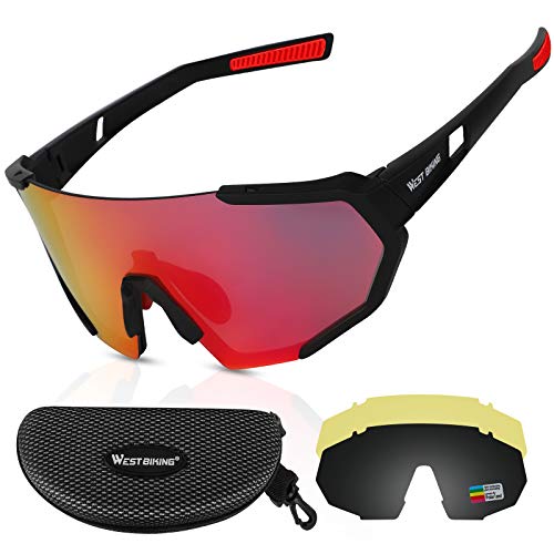 ICOCOPRO Polarisierte Sportbrillen UV400 Fahrradbrille Sonnenbrille, verstellbares Nasenpolster & TR90 Unzerbrechlicher Rahmen für Herren Damen Radfahren Fahren Motorrad Golf von ICOCOPRO