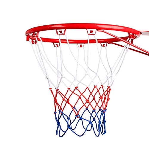 Itenny Basketball verstellbar für Jugendliche, Weiß, Blau, Rot, Tricolor, 12 Haken, Basketballnetz, geeignet für Aktivitäten im Innen- und Außenbereich, 50 cm von IPENNY