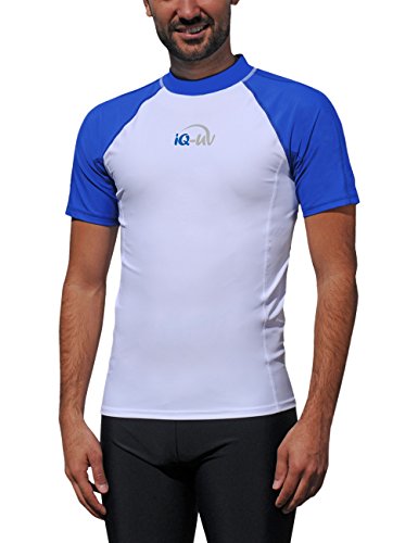 iQ-UV Herren UV 300 Slim Fit Kurzarm T-Shirt, mehrfarbig (Blau /Weiss), M (50) von iQ-UV