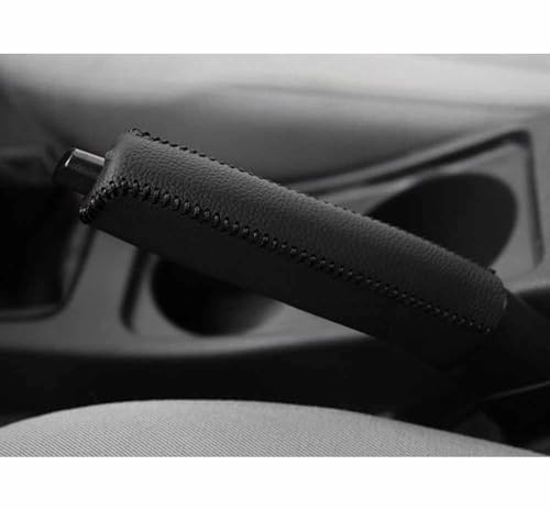 Auto Handbremsabdeckung für Suzuki Jimny GJ FJ / Samurai 2014-2024, Leder Rutschfeste Handbremse Dekoration Abdeckung Handbremsengriffe Schutzhülle Zubehör,A/Black Line von ISTOVO