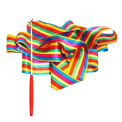 ISTOVO Bandtanz Regenbogenband Kindertanz Gymnastik Rhythmus Stick Bunt Turnen Bänder Sportartikel (4M) von ISTOVO