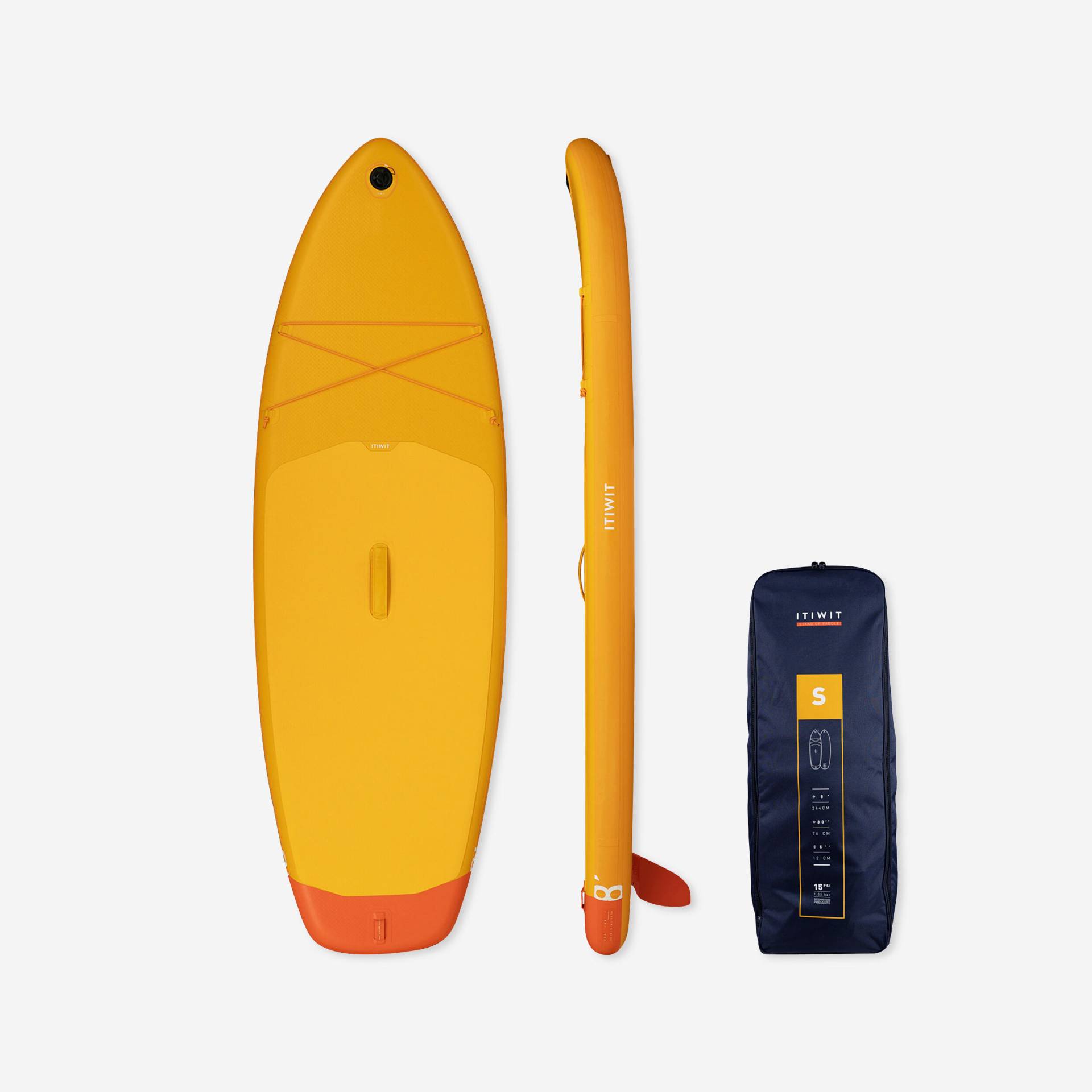 SUP-Board Stand Up Paddle aufblasbar 8' - SUP100 Gr. S gelb von ITIWIT