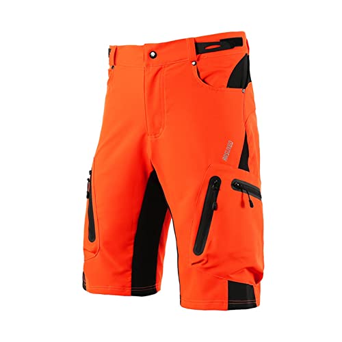 IUNSER Herren Loose Fit Radhose MTB Radhose Wasserabweisend Fahrradbekleidung Herren Mountainbike (Orange, XL) von IUNSER