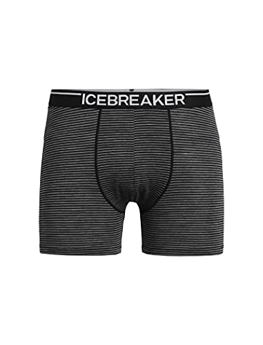 Icebreaker Herren Anatomica Boxershorts - Herren Unterhosen - Merinowolle Unterwäsche - Gritstone Heather, L von Icebreaker
